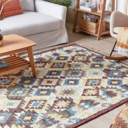 Wyld And Coco Handwoven Multicolour Jute And Cotton Area Rug 140 X 200 Cm With Tassels - Boho Living Room And Bedroom - thumbnail 2