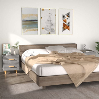 Berkfield Bed Cabinets 2 Pcs Grey Sonoma 40X35X47.5 Cm - image 1