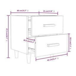 Berkfield Bed Cabinets 2 Pcs Grey Sonoma 40X35X47.5 Cm - thumbnail 7