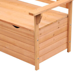 Outsunny Garden Storage Bench, 2 Seater Fir Wood Outdoor Bench, Natural - thumbnail 7