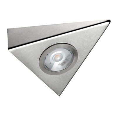 Sensio Titon Se21390W0 Cob Led Triangle Ceiling Light - 3W Warm White (3000K), Ip43, Brushed Stainless - image 1