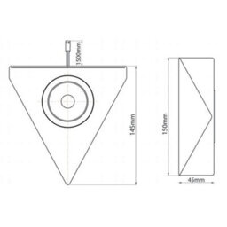Sensio Titon Se21390W0 Cob Led Triangle Ceiling Light - 3W Warm White (3000K), Ip43, Brushed Stainless - thumbnail 4