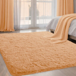 Aspire Homeware Non Slip Beige Shaggy Rug Soft Fluffy Washable, Living Area And Bedroom Rug, (L)170Cm X (W)120Cm - thumbnail 6