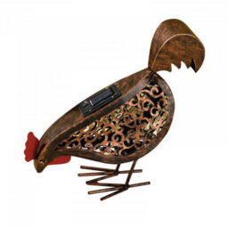 Marco Paul Solar Powered Led Hens Lights Metal Garden Animal Sculptures - thumbnail 4