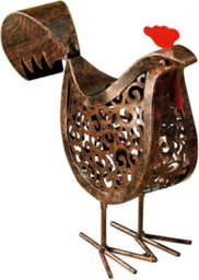 Marco Paul Solar Powered Led Hens Lights Metal Garden Animal Sculptures - thumbnail 5