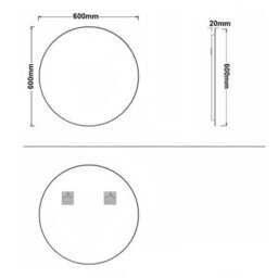 AVER-GROWTH 60Cm Round Mirror Black Metal Frame Bathroom Mirrors Wall Mounted For Home Decor Dressing Makeup Circular Bedroom Living Room - thumbnail 6