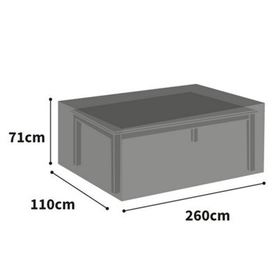 Bosmere All-Weather Rectangular Table Cover Charcoal 260Cm X 110Cm X 71Cm All Weather Protection 6 Year Guarantee - image 1
