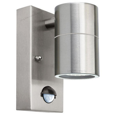 Long Life Lamps Company Single Outdoor Wall With Pir Movement Sensor Stainless Steel - image 1