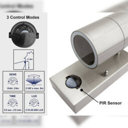 Long Life Lamps Company Single Outdoor Wall With Pir Movement Sensor Stainless Steel - thumbnail 6