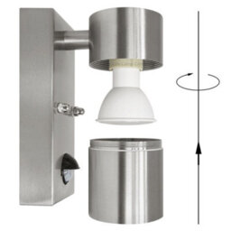 Long Life Lamps Company Single Outdoor Wall With Pir Movement Sensor Stainless Steel - thumbnail 5