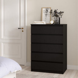 Furniture To Go Naia Chest Of 5 Drawers In Black Matt (W) 76.8 X  (H) 111.3 X (D) 50Cm - thumbnail 6