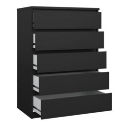Furniture To Go Naia Chest Of 5 Drawers In Black Matt (W) 76.8 X  (H) 111.3 X (D) 50Cm - thumbnail 5