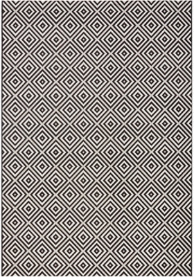 The Rugs Karo Diamond Rug Indoor Outdoor Polypropylene Weatherproof Durable In Black - image 1
