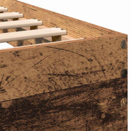 Berkfield Classic Bed Frame With Headboard Old Wood 120 X 190 Cm Engineered Wood - thumbnail 9