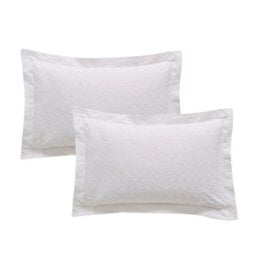 Bianca Fine Linens Waffle Cotton Circle Oxford 50X75Cm + Border Pack Of 2 Pillow Cases With Envelope Closure White - thumbnail 3