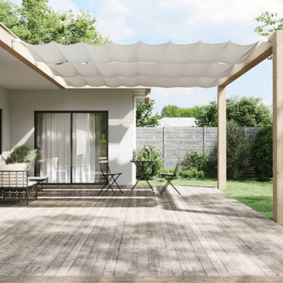 Walplus Vertical Awning Garden Sun Shade Canopy Gazebo For Back Door, Porch, Patio White 140X600 Cm Oxford Fabric - image 1