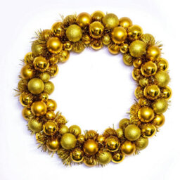 Christmas Tree World 56Cm Gold Shatterproof Bauble Wreath - thumbnail 2