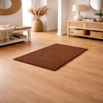 Uetian Extra Thick Brown Shaggy Rug 5Cm Pile Plush Area Rug For Home Living Spaces Small (60X110) - image 1