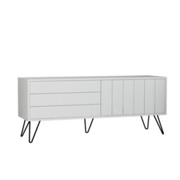 "Decortie Picadilly Modern Tv Unit Multimedia Centre Storage Cabinet White 139Cm For 55"" Tv" - thumbnail 2