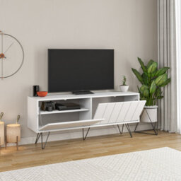 "Decortie Picadilly Modern Tv Unit Multimedia Centre Storage Cabinet White 139Cm For 55"" Tv" - thumbnail 5