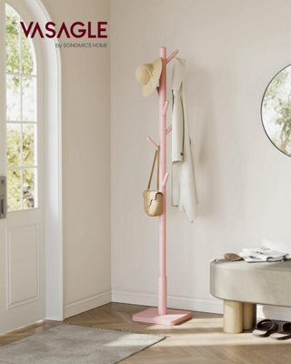 LEDREM Coat Rack, Solid Wood Coat Stand, Free Standing Hall Coat Tree With 8 Hooks For Coats, Hats, Bags, Purses, For Entryway - image 1