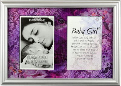 Personal Photo Frame With Stand Memory Picture Print Poem Wall Hanging Message Baby Girl