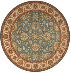 Traditional Aqua Wool Luxurious Bordered Floral Rug For Dining Room Bedroom & Living Room-107Cm X 168Cm - thumbnail 7
