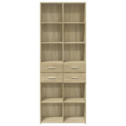 Berkfield Highboard Sonoma Oak 70X42.5X185 Cm Engineered Wood - thumbnail 4