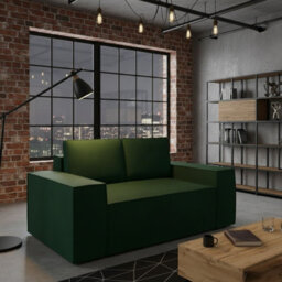 Malaga Small Sofa Bed Compact Fold Out 2 Seater Sofa With Hidden Storage Stylish Upholstery Comfortable Seating Green - thumbnail 2