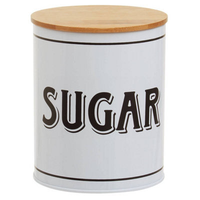 Orsina Functional Design White Metal Sugar Canister, Chic Design Metal Canister, Durable Stainless Steel Canister - image 1