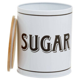 Orsina Functional Design White Metal Sugar Canister, Chic Design Metal Canister, Durable Stainless Steel Canister - thumbnail 2