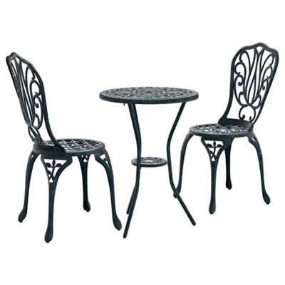 Berkfield Modern Garden Bistro Set 3 Pcs Green Aluminium
