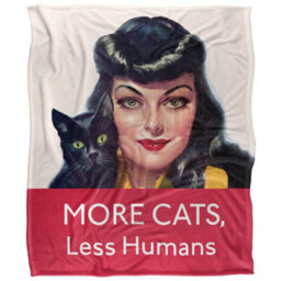 Ephemera More Cats, Less Humans Silky Supersoft Blanket Multicoloured (60In X 50In) - thumbnail 1