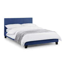 Julian Bowen Rialto 135Cm Double Dark Blue Linen Style Fabric Bed - thumbnail 2