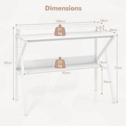Saving Computer Desk Home Office Desk-White - thumbnail 2