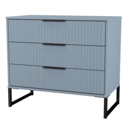 Ancona Matt Denim Blue 3 Drawer Chest (H)678mm (W)765mm (D)395mm - thumbnail 3