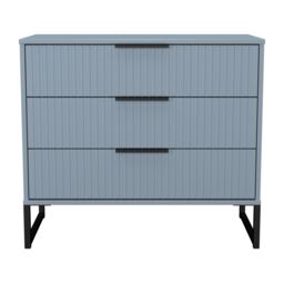 Ancona Matt Denim Blue 3 Drawer Chest (H)678mm (W)765mm (D)395mm - thumbnail 2