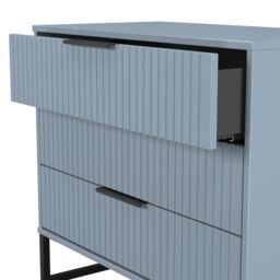Ancona Matt Denim Blue 3 Drawer Chest (H)678mm (W)765mm (D)395mm - thumbnail 5