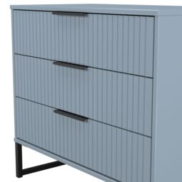 Ancona Matt Denim Blue 3 Drawer Chest (H)678mm (W)765mm (D)395mm - thumbnail 6