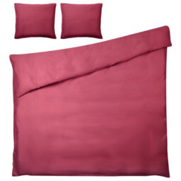 Beliani Duvet Cover Set Parkrose 200 X 200 Cm Sateen Cotton Burgundy - thumbnail 4