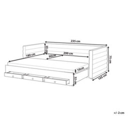 Beliani Daybed With Storage Velvet Meudon 90 X 200 Cm (Eu Single) Grey - thumbnail 3