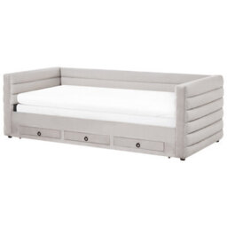 Beliani Daybed With Storage Velvet Meudon 90 X 200 Cm (Eu Single) Grey - thumbnail 6