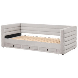 Beliani Daybed With Storage Velvet Meudon 90 X 200 Cm (Eu Single) Grey - thumbnail 7