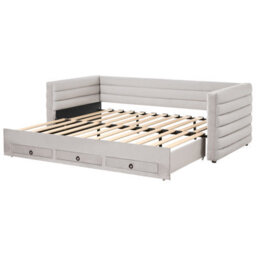 Beliani Daybed With Storage Velvet Meudon 90 X 200 Cm (Eu Single) Grey - thumbnail 8