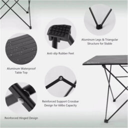 Folding Table Garden Bistro Set Outdoor Patio Furniture Folding Chairs Camping Table - thumbnail 6