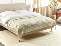 Beliani Bedspread Bere Cotton 150 X 200 Cm Off-White - thumbnail 2