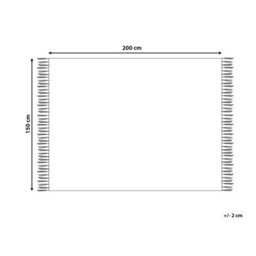 Beliani Bedspread Bere Cotton 150 X 200 Cm Off-White - thumbnail 3
