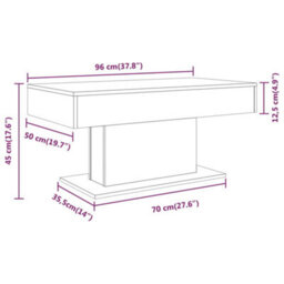 Vidaxl Coffee Table Smoked Oak 96X50X45 Cm Engineered Wood - thumbnail 7