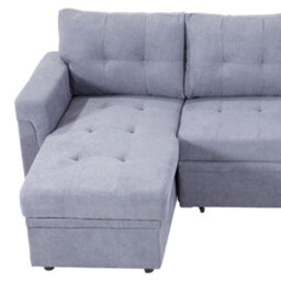 Living And Home Grey 3-Seater Upholstered Corner Sofa Bed With Storage - thumbnail 7