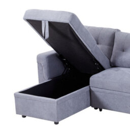 Living And Home Grey 3-Seater Upholstered Corner Sofa Bed With Storage - thumbnail 8